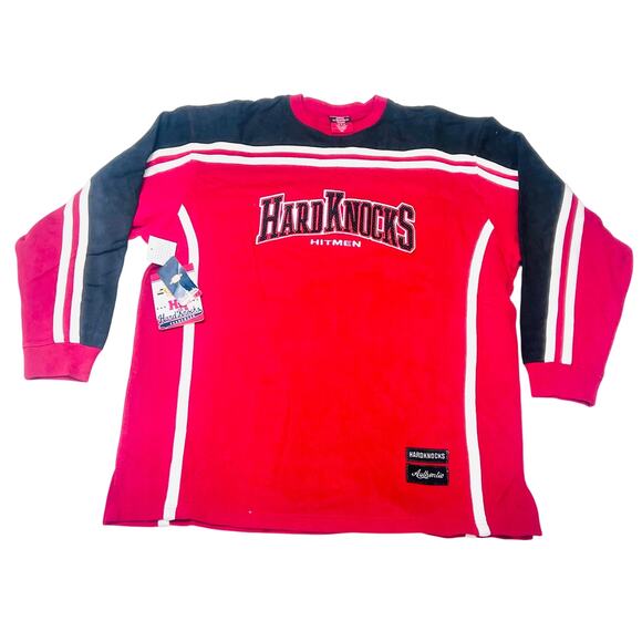 Vintage School Of Hard Knocks Hitmen Shirt XXL Red Hip Hop Streetwear 1990 Y2K - Picture 1 of 8
